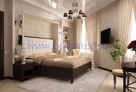 Дизайн проект спальни в квартире ЖК Кольцо Екатерины 