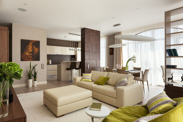 Фотография: Гостиная в стиле Современный, Эко, Классический, Квартира, Проект недели – фото на INMYROOM