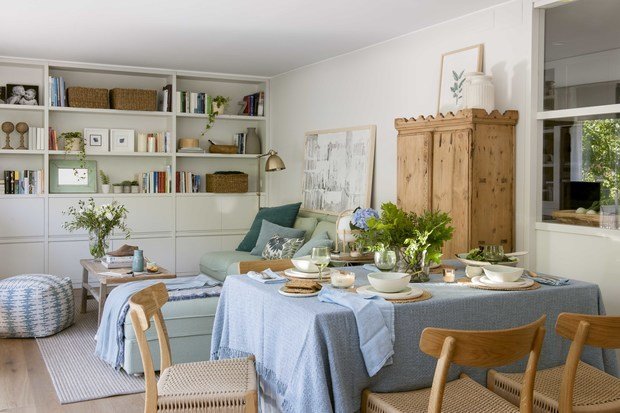 Фотография: Кухня и столовая в стиле Скандинавский, Декор интерьера, Квартира, Испания, Барселона, Зеленый, Синий, 3 комнаты, 60-90 метров, Летний интерьер, Марта Пратс – фото на INMYROOM