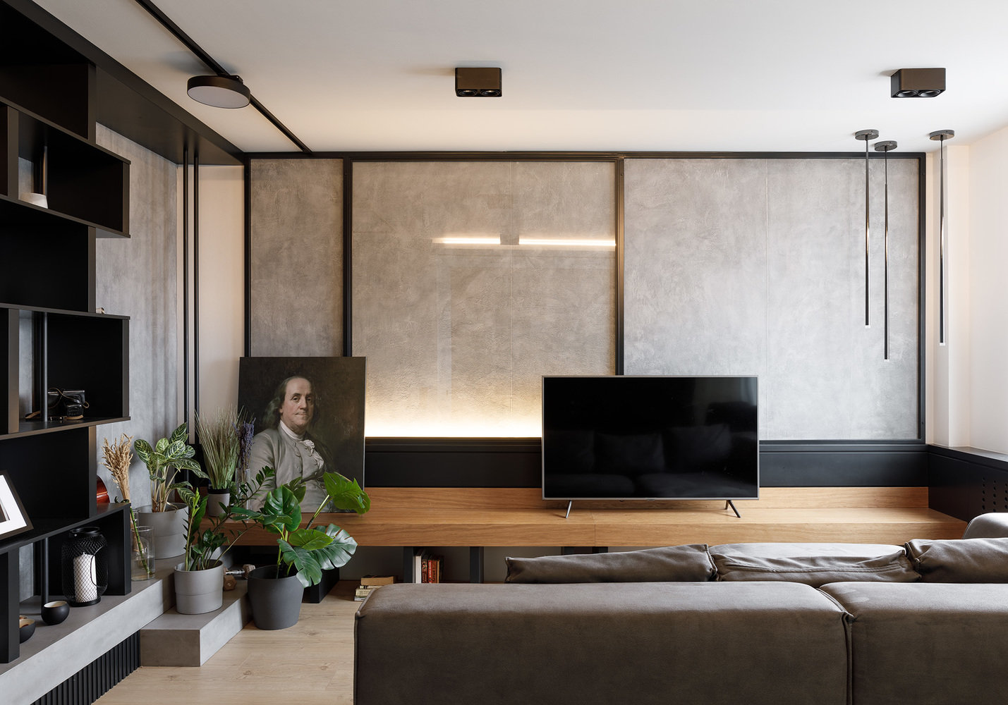 Фотография: Гостиная в стиле Современный, Лофт, Минимализм, Проект дня, Санкт-Петербург, 2 комнаты, 60-90 метров, Dinamika Architects – фото на INMYROOM Фотография: Гостиная в стиле Современный, Лофт, Минимализм, Проект дня, Санкт-Петербург, 2 комнаты, 60-90 метров, Dinamika Architects – фото на INMYROOM