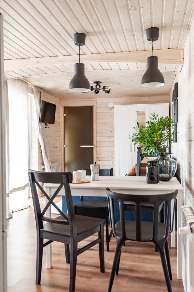 Фотография: Кухня и столовая в стиле Эко, Скандинавский, Дом, Проект недели, Дача, Дом и дача, 3 комнаты, 40-60 метров, Дарья Сергиенко, Челябинская область – фото на INMYROOM
