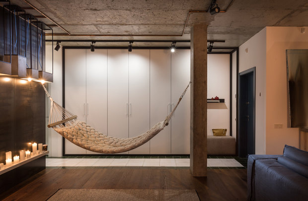 Фотография: Гостиная в стиле Лофт, Квартира, Проект недели, Киев, новостройка, Монолитный дом, 2 комнаты, 60-90 метров – фото на INMYROOM