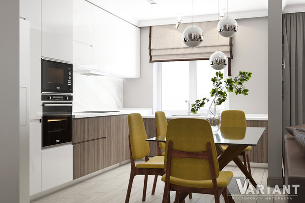Фото из портфолио Светлая кухня-гостиная – фотографии дизайна интерьеров на INMYROOM