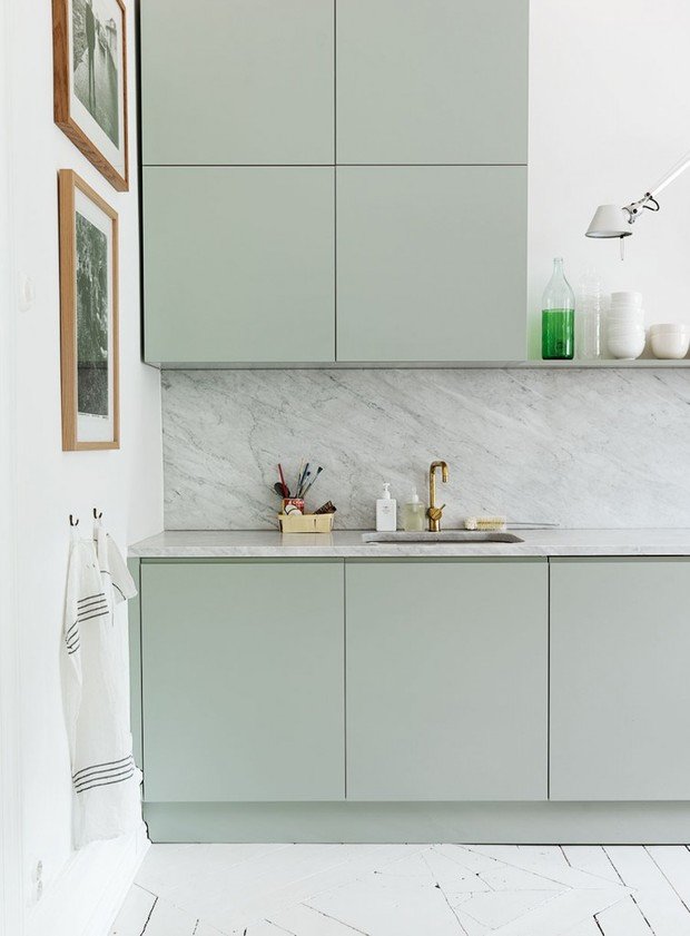 Фото из портфолио Скандинавская квартира с мятно-зеленой кухней – фотографии дизайна интерьеров на INMYROOM