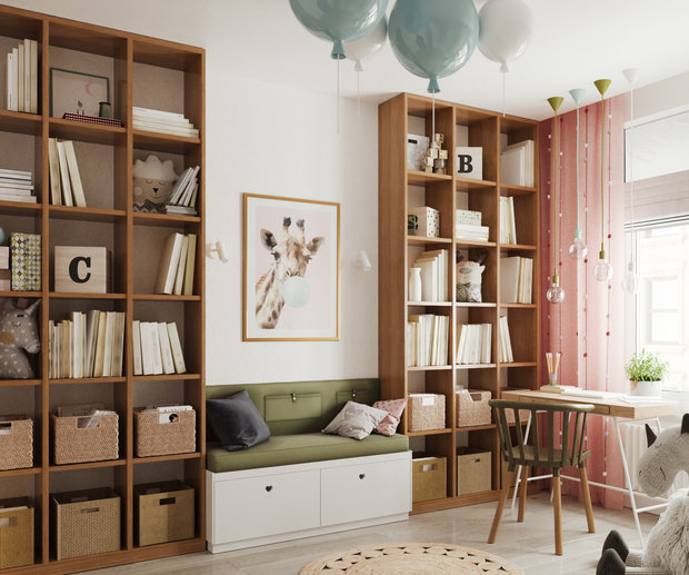 Фотография: Детская в стиле Современный, Квартира, Проект дня, Москва, Юлия Чернова, 3 комнаты, 60-90 метров – фото на INMYROOM