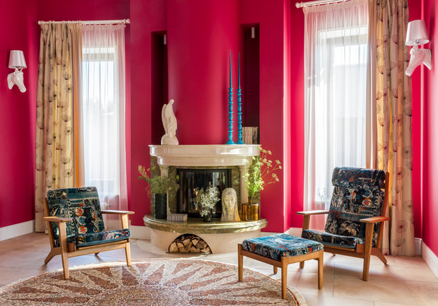 Фотография: Гостиная в стиле Эклектика, Дом, Проект недели, Дача, Московская область, 4 и больше, Более 90 метров, Мария Безрукова – фото на INMYROOM