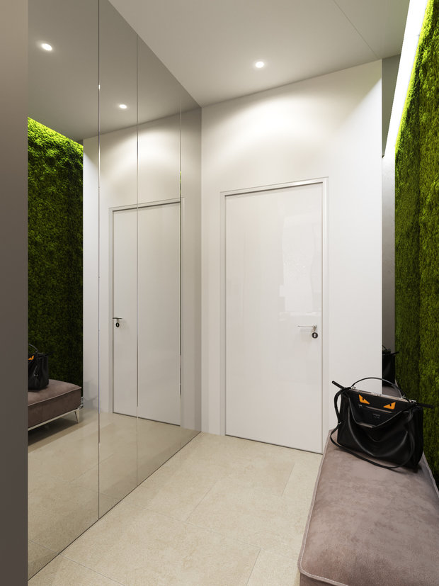 Фотография: Прихожая в стиле Эко, Современный, Квартира, Проект недели, Москва, Шамсудин Керимов, новостройка, Монолитный дом, 3 комнаты, Более 90 метров – фото на INMYROOM
