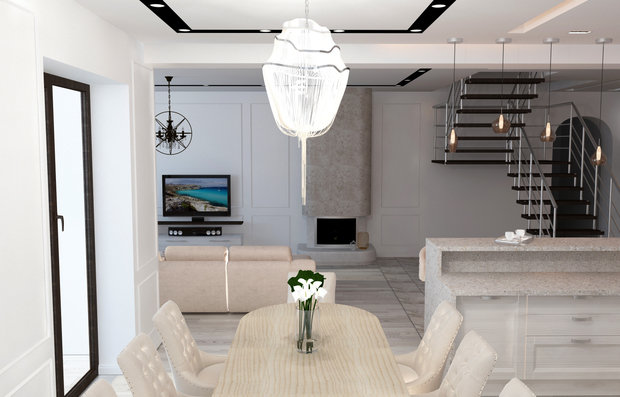 Фото из портфолио Дизайн проект коттеджа в Михайловке – фотографии дизайна интерьеров на INMYROOM