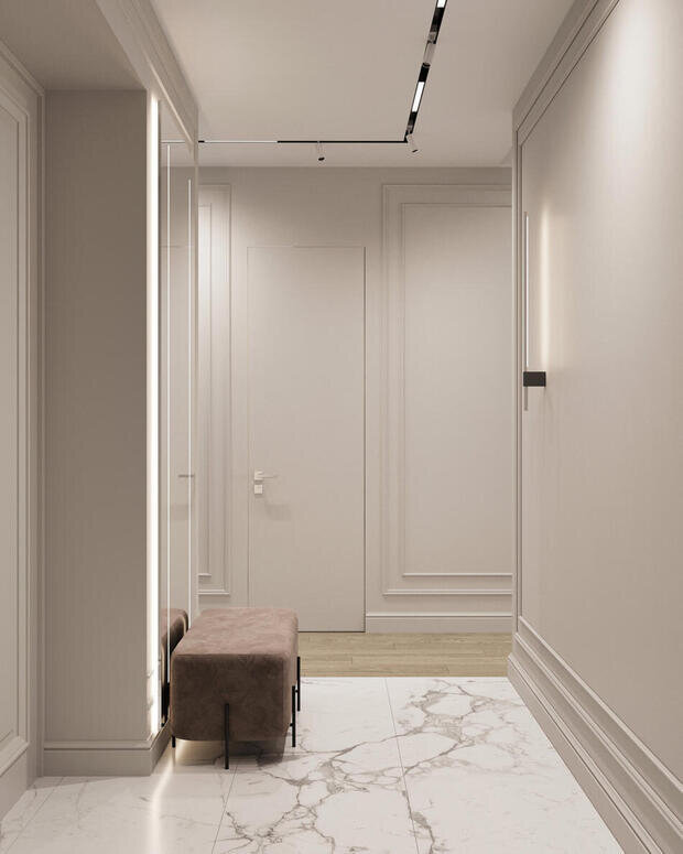 Фото из портфолио Дизайн-проект квартиры в ЖК «Shagal» в стиле современная классика – фотографии дизайна интерьеров на INMYROOM