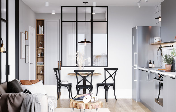 Фотография: Кухня и столовая в стиле Скандинавский, Гид, студия Mango, Алена Тимонина, Андрей Тимонин, Светлана Удзилаури, Виктория Лазарева, Студия 20:18 – фото на INMYROOM
