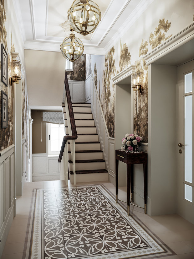 Фото из портфолио Романтичная неоклассика. Дом в Калининграде. – фотографии дизайна интерьеров на INMYROOM