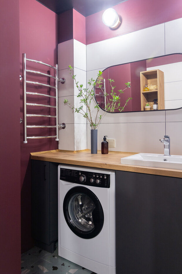 Фотография: Ванная в стиле Современный, Малогабаритная квартира, Квартира, Студия, Проект дня, Беларусь, Монолитный дом, Блочный дом, до 40 метров, Могилев, Ольга Дубровская – фото на INMYROOM