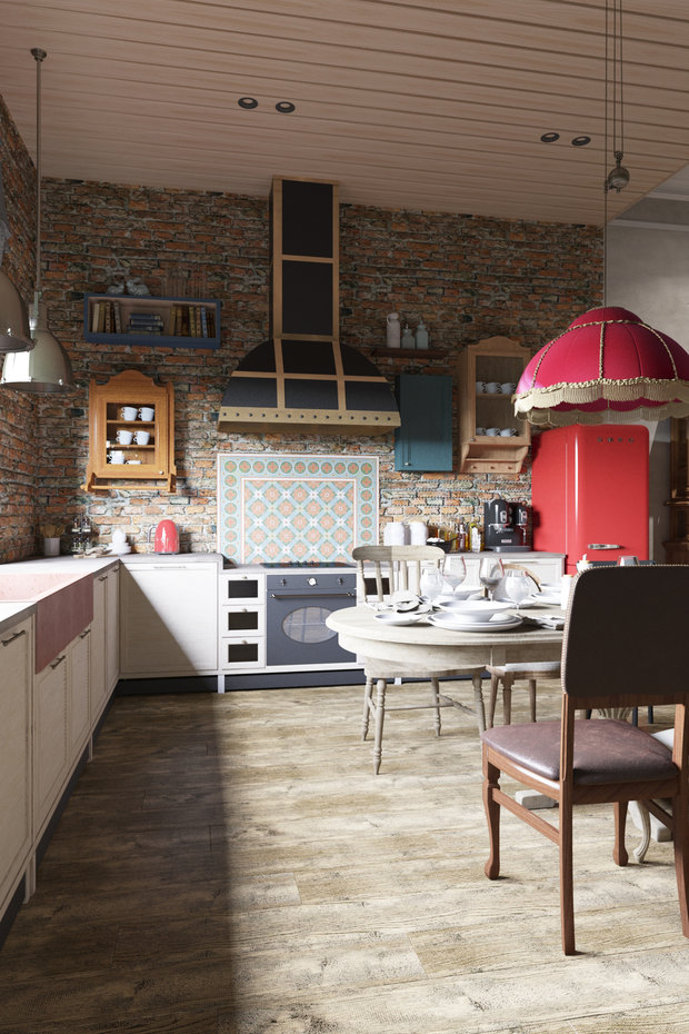 Фотография: Кухня и столовая в стиле Эклектика, Квартира, Проект недели, Москва, Светлана Гаврилова, 3 комнаты, Более 90 метров – фото на INMYROOM