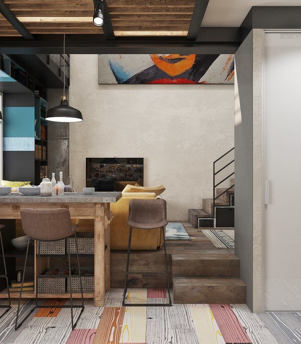 Фото из портфолио Двухуровневый лофт в "Пятницких кварталах" г.Москва – фотографии дизайна интерьеров на INMYROOM