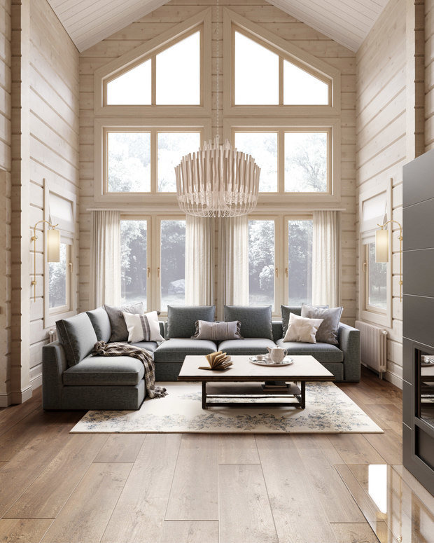 Фото из портфолио Загородный дом из бруса в поселке Смолячково – фотографии дизайна интерьеров на INMYROOM