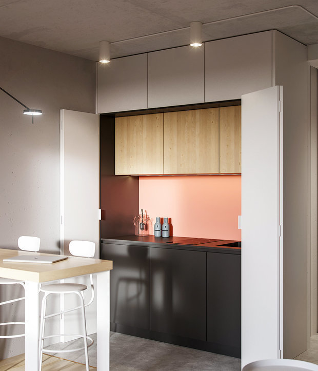 Фотография: Кухня и столовая в стиле Минимализм, Прихожая, Кухонный фартук, Гид, обновить кухонный фартук, как оформить кухонный фартук, Анастасия Ковальчук, Анна Моджаро, Катя Чистова, Андрей Баринов, Виктория Скоробогатько, Quadrum, Pallage Studio, Ирина Ежова, Лина Савина – фото на INMYROOM