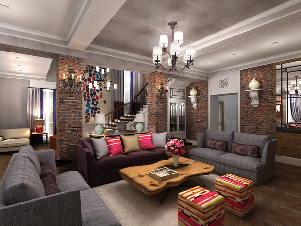 Фото из портфолио Коттедж «Прогулка» в классическом американском стиле с элементами лофта и востока – фотографии дизайна интерьеров на INMYROOM