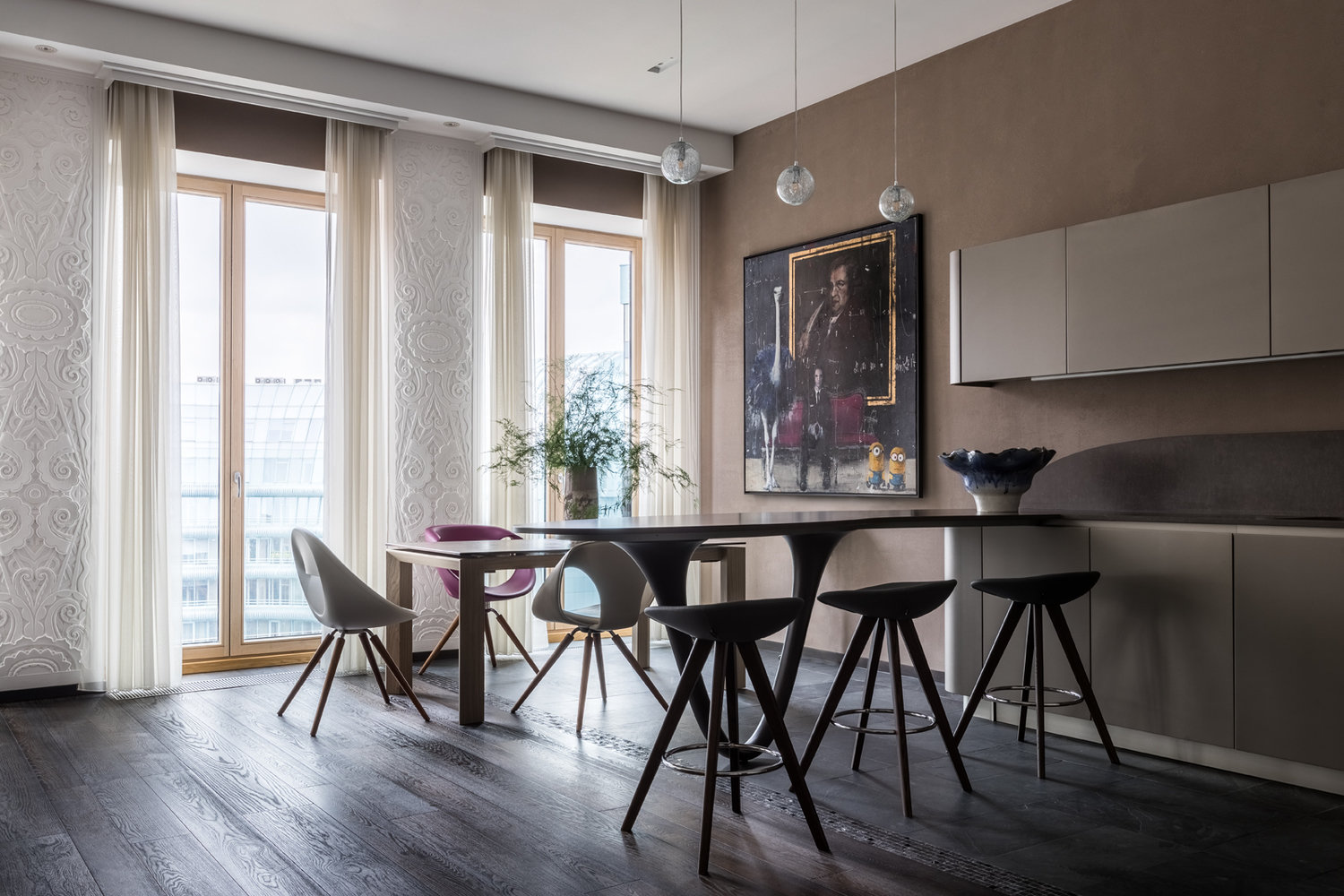 Фотография: Кухня и столовая в стиле Современный, Эклектика, Квартира, Проект недели, Москва, 4 и больше, Более 90 метров, #эксклюзивныепроекты, Кирилл Сахаров – фото на INMYROOM