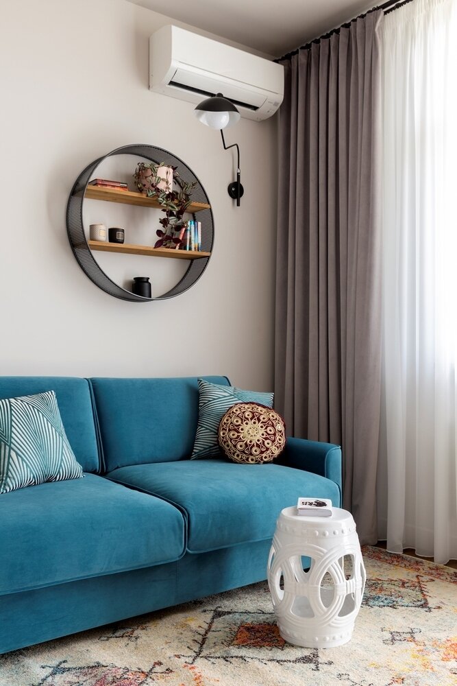 Фотография: Гостиная в стиле Современный, Квартира, Проект недели, Москва, 2 комнаты, до 40 метров, 40-60 метров, Надежда Требухина – фото на INMYROOM