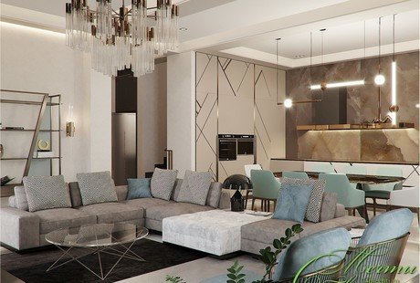 Гостиная в стиле "лакшери"
