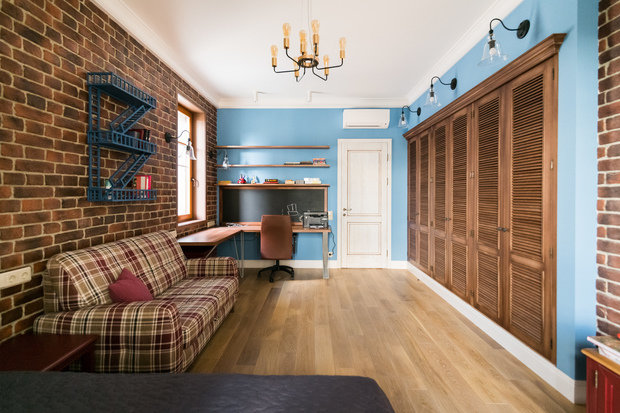 Фотография: Детская в стиле Лофт, Прованс и Кантри, Квартира, Проект недели, Москва, Альбина Алиева, Монолитный дом, 4 и больше, Более 90 метров – фото на INMYROOM