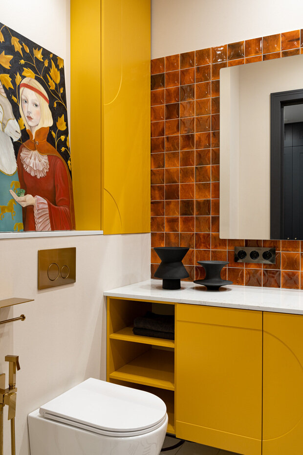 Фотография: Ванная в стиле Современный, Квартира, Проект дня, Москва, 2 комнаты, 40-60 метров, ЖК «Hide», Любовь Вербах – фото на INMYROOM