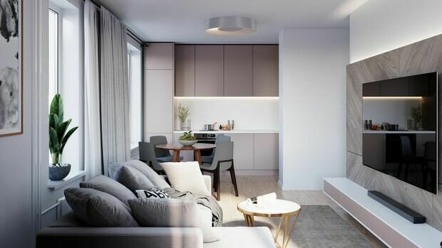 Фотография: Гостиная в стиле Современный, Квартира, Проект дня, 1 комната, 40-60 метров, дизайн-проект – фото на INMYROOM