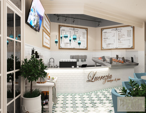 Фото из портфолио Дизайн проект кафе "Lucrezia" – фотографии дизайна интерьеров на INMYROOM
