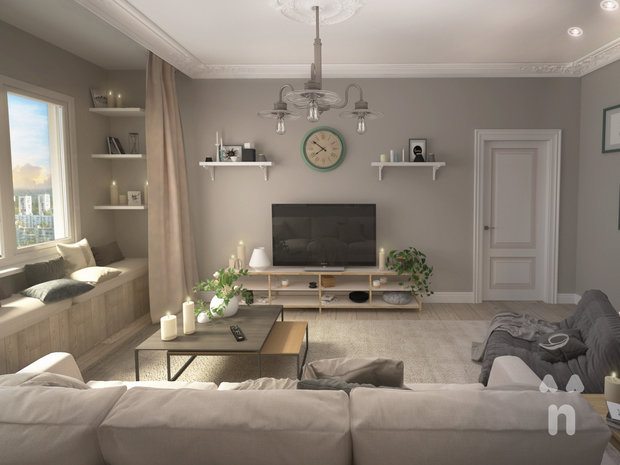 Фото из портфолио Гостиная "С природой" – фотографии дизайна интерьеров на INMYROOM