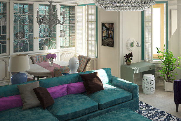 Фото из портфолио Эклектика в бирюзовых тонах – фотографии дизайна интерьеров на INMYROOM