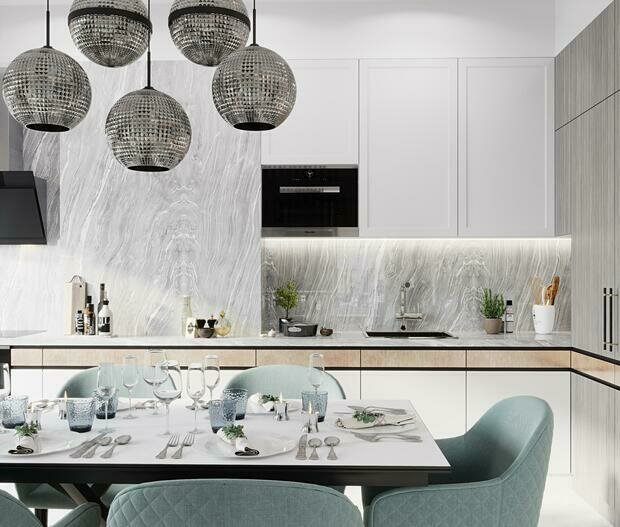 Фотография: Кухня и столовая в стиле Классический, Современный, Квартира, Проект недели, 3 комнаты, 60-90 метров, Монолитно-кирпичный, Уфа, Алина Гамм – фото на INMYROOM