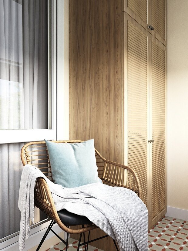 Фотография: Балкон в стиле Современный, Квартира, Проект дня, Московская область, Ирина Собыленская, 3 комнаты, 40-60 метров, Монолитно-кирпичный – фото на INMYROOM