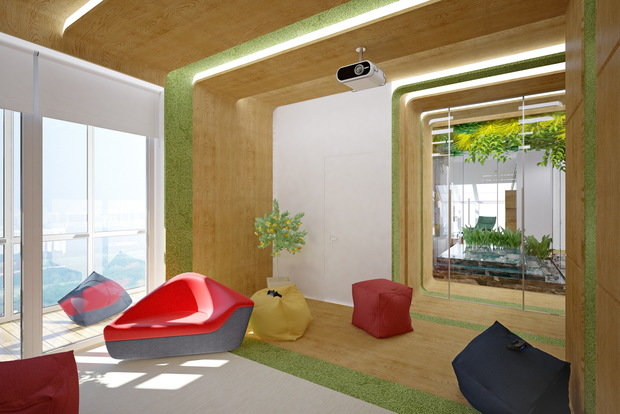 Фотография: Гостиная в стиле Минимализм, Эко, Эклектика, Квартира, Россия, Планировки, Белый, Проект недели, Зеленый, Бежевый, Коричневый, Санкт-Петербург, растения в интерьере, Тотьяна Шевченко, Светлана Гаврилова, экостиль в интерьере, eco-friendly интерьер, квартира в экостиле, фитоблоки в интерьере, живые растения в интерьере – фото на INMYROOM