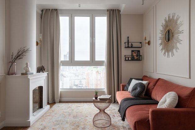 Фотография: Гостиная в стиле Классический, Современный, Квартира, Проект недели, Москва, 2 комнаты, 40-60 метров, Ирина Балданова – фото на INMYROOM