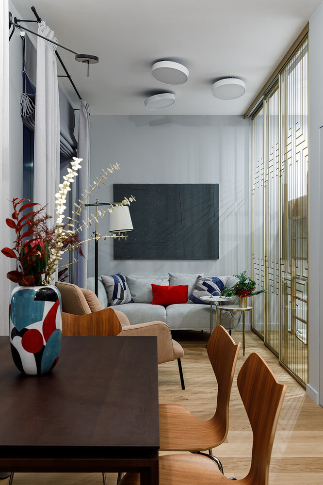 Фотография: Гостиная в стиле Современный, Малогабаритная квартира, Квартира, Студия, Проект недели, Санкт-Петербург, Кирпичный дом, 40-60 метров, Interior Design by Margo, Маргарита Мережнюк – фото на INMYROOM