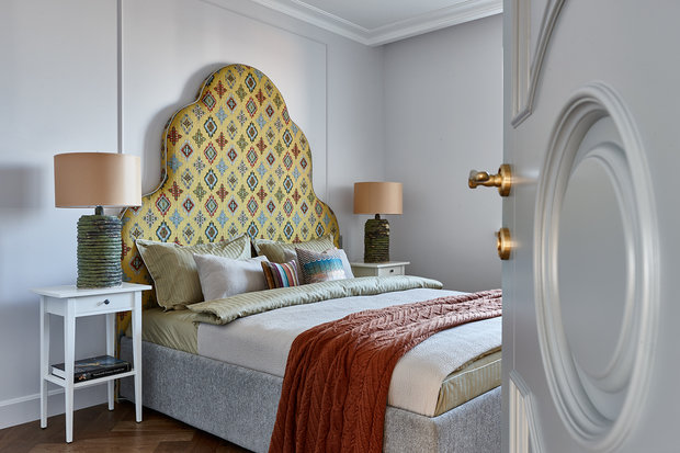 Фотография: Спальня в стиле Восточный, Квартира, Проект недели, Москва, Новая Москва, 3 комнаты, Более 90 метров, Монолитно-кирпичный, Вера Савельева, ЖК "Татьянин парк" – фото на INMYROOM