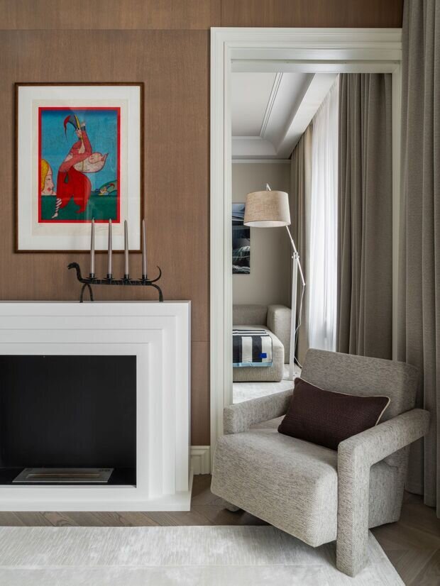 Фотография: Кабинет в стиле Классический, Современный, Квартира, Проект дня, Санкт-Петербург, 3 комнаты, 60-90 метров, современный с элементами классики и роскоши, фото интерьера, дизайн интерьера фото, Елизавета Шмиткова, Маурицио Д’Орса – фото на INMYROOM