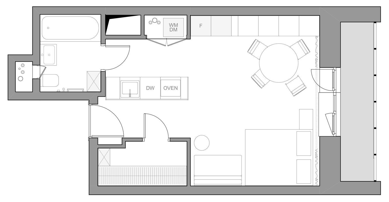 Фотография: Планировки в стиле , Современный, Малогабаритная квартира, Квартира, Студия, Проект дня, Москва, до 40 метров, Елена Соренсен – фото на INMYROOM Фотография: Планировки в стиле , Современный, Малогабаритная квартира, Квартира, Студия, Проект дня, Москва, до 40 метров, Елена Соренсен – фото на INMYROOM