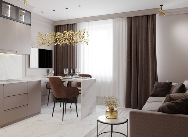 Фото из портфолио Квартира в классике 60 кв.м. – фотографии дизайна интерьеров на INMYROOM