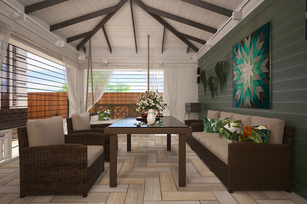 Фото из портфолио Веранда частного дома – фотографии дизайна интерьеров на INMYROOM