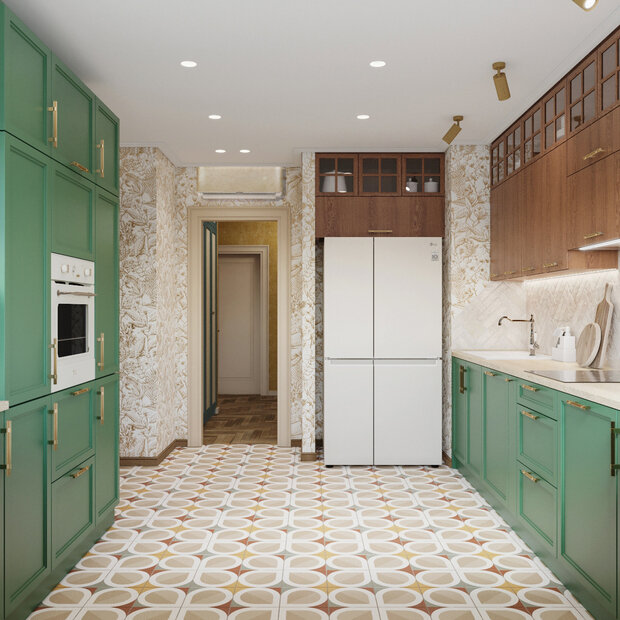 Фотография: Кухня и столовая в стиле Классический, Современный, Эклектика, Проект недели, Москва, 4 и больше, Более 90 метров, Ольга Долидзе – фото на INMYROOM