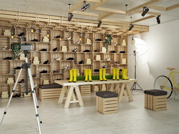 Фото из портфолио Дизайн бутика обуви для бездорожья. Зал 2. – фотографии дизайна интерьеров на INMYROOM