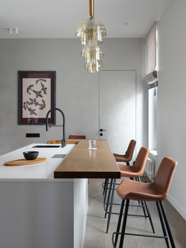 Фотография: Кухня и столовая в стиле Современный, Минимализм, Эко, Скандинавский, Квартира, Проект недели, Москва, 3 комнаты, Более 90 метров, Lagom Interiors, Мария Кулак – фото на INMYROOM