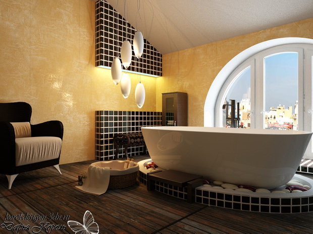 Фото из портфолио Ванна на мансарде – фотографии дизайна интерьеров на INMYROOM