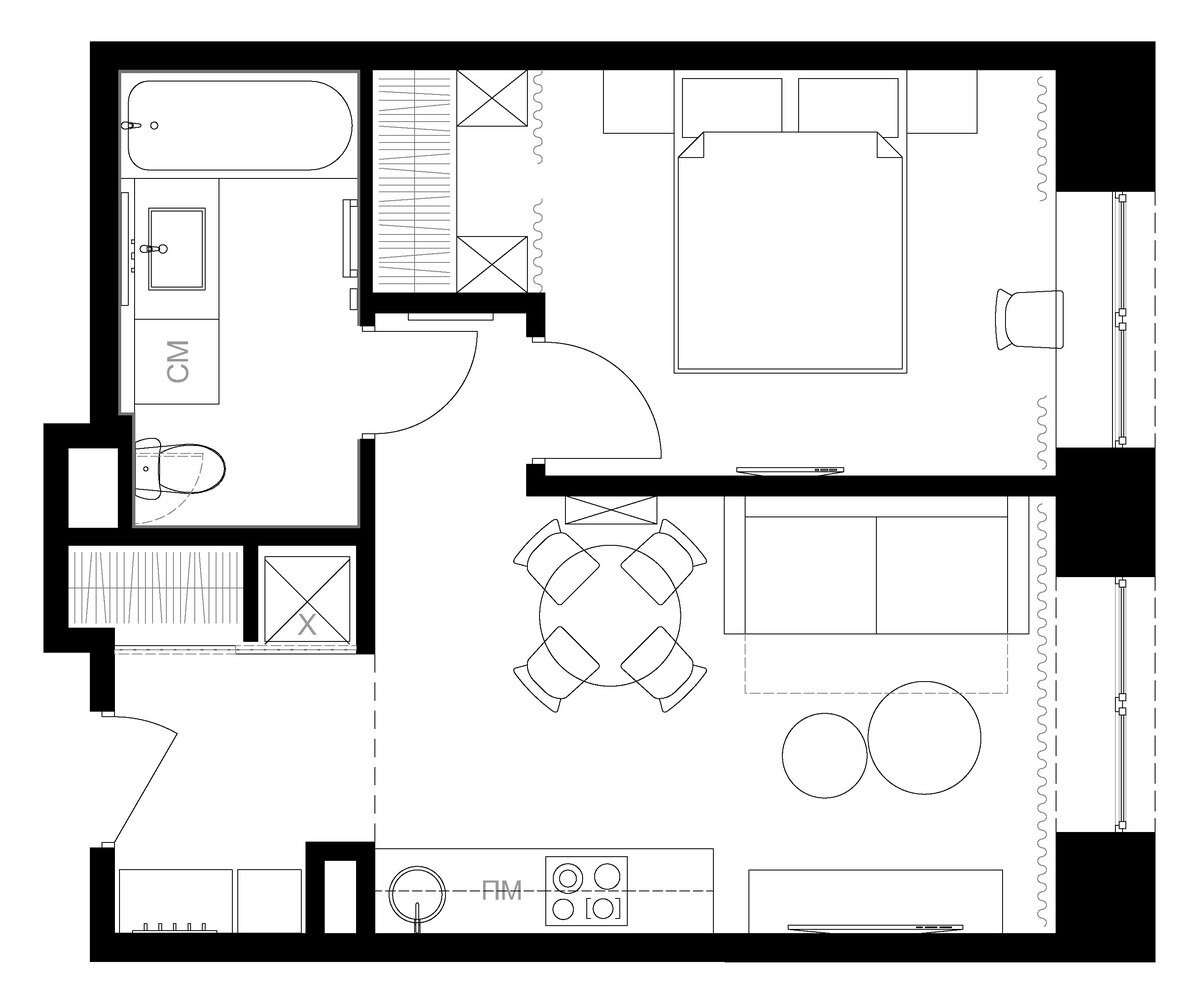 Фотография: в стиле , Современный, Квартира, Проект недели, Москва, 2 комнаты, до 40 метров, 40-60 метров, Любовь Морозова – фото на INMYROOM