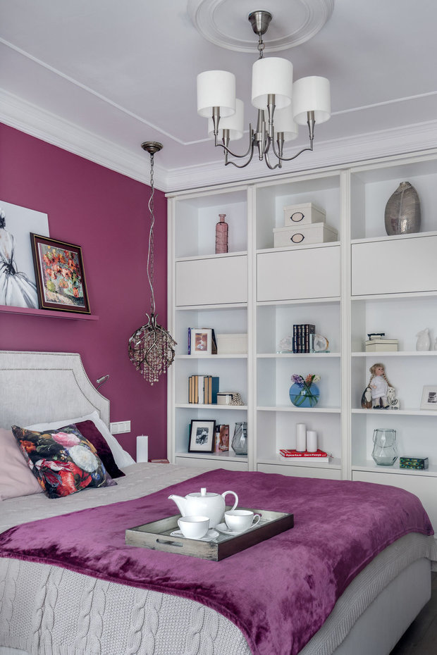 Фотография: Спальня в стиле Классический, Эклектика, Современный, Квартира, Проект недели, Москва, 2 комнаты, 40-60 метров, Didus Design – фото на INMYROOM