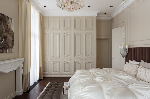 Фотография: Спальня в стиле Классический, Современный, Квартира, Проект недели, Москва, 4 и больше, Более 90 метров, Анастасия Меркулова – фото на INMYROOM