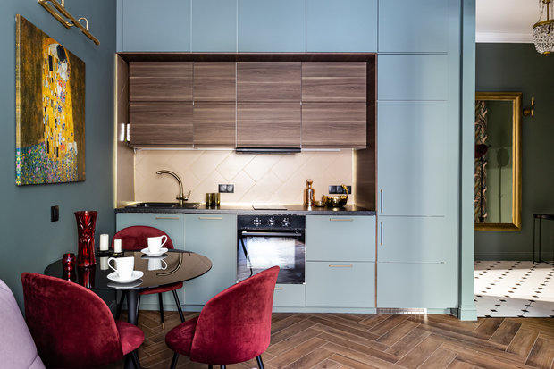 Фотография: Кухня и столовая в стиле Современный, Эклектика, Квартира, Проект недели, Санкт-Петербург, 2 комнаты, 40-60 метров, Наталья Березина – фото на INMYROOM