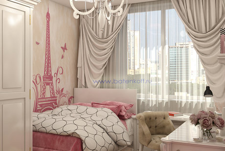 Дизайн проект детской комнаты в стиле современной классики. Москва. Мичуринский 