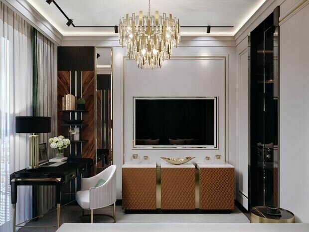 Фото из портфолио Квартира 55,5 м² в ЖК Селигер Сити: дорогие и оригинальные решения на каждом м² – фотографии дизайна интерьеров на INMYROOM